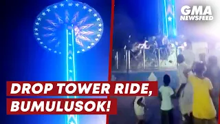 Drop tower ride sa India, bumulusok! | GMA News Feed