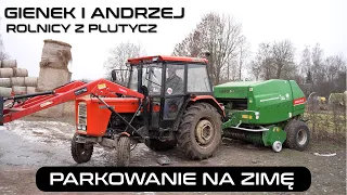 Andrzej z Plutycz chowa belarkę na zimę do stodoły Rolnicy z Podlasia