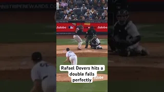 Rafael Devers hits a double falls perfectly #redsox vs #yankees #mlbhighlights