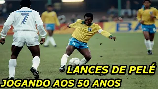 Lances de PELÉ aos 50 anos jogando pela Seleção Brasileira em 90