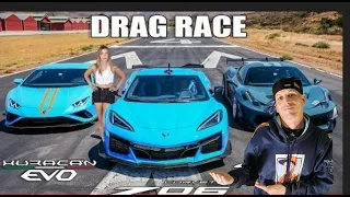 2023 Corvette Z06 vs Lamborghini Evo vs Ferrari 458: The Official Supercar Killer Race