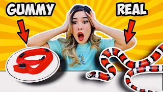 GUMMY vs. REAL FOOD CHALLENGE (EXTREME) *EATING GIANT GUMMY FOODS*