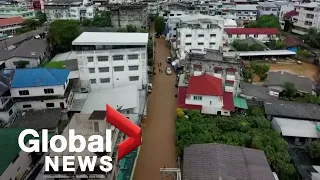 Myanmar dam breach triggers floods in northern Thailand, drone footage shows