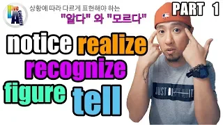 notice, realize, recognize, tell, figure - [Part 1 of 2] - 영어회화