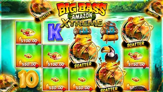 SPINNING INTO A $1000 BONUS On BIG BASS AMAZON XTREME SLOT!!