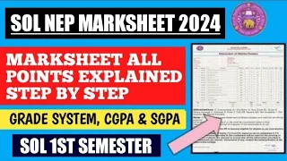 Sol 1st Semester Result Marksheet Explain 2024 II How to check Pass or Fail & Grading System 2024