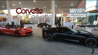 WhipAddict: Black Chevy Corvette Z06 on Black Rims, Red Chevy Corvette Grand Sport on Red Rims! C7s!