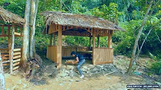 Full Video : 5 Day Solo Camping & Bushcraft - Build and upgrade wooden shelters - Off Grid Living