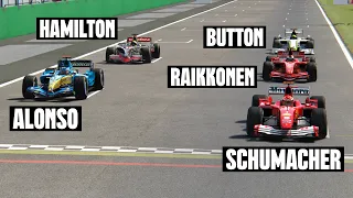 ALL 2000s F1 CHAMPIONS DRIVERS in one race - battle at Monza