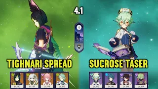 (F2P) C2 TIGHNARI Spread (w/ C0 YAE) & C6 SUCROSE Taser | 4.1 Spiral Abyss Floor 12 | Genshin Impact