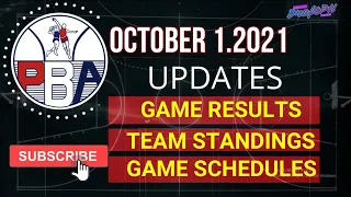 2021 PBA Philippine Cup OCTOBER 1 .2021 | SCORE RESULTS | PBA TEAM STANDINGS | GAME SCHEDULES