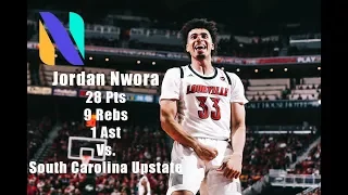 Jordan Nwora Louisville Cardinals 28 PTS 9 REBS vs USC Upstate Spartans