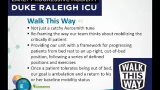 Early Progressive Mobility in the ICU – AACN Clinical Scene Investigator Academy Project