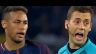 How Neymar reacts when he gets red card