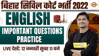 BIHAR CIVIL COURT 2022 | ENGLISH CLASSES | ENGLISH IMPORTANT QUESTIONS PRACTICE | BY RK MEHTO SIR