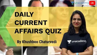 Daily Current Affairs Quiz (Hindi) for UPPSC | Khushboo Chaturvedi | UPPSC | 2020