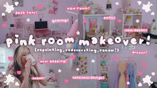 Aesthetic Dream Room Makeover in PINK! | + Room and Desk Tour! | Tiffany Weng