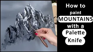 How to paint mountains with palette knife and oil