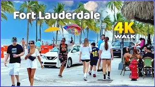 【4K】𝐖𝐀𝐋𝐊 ➜ ☘️ MIAMI 🇺🇸 USA 🇺🇸  4K video 𝐇𝐃𝐑 ! Fort Lauderdale !