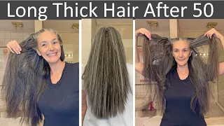 Natural Gray Hair | HOW TO GROW LONGER THICKER HAIR Naturaly  My SECRET  Hair Transformation Over 50