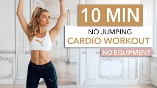 10 MIN SILENT CARDIO / No Jumping - neighbor friendly / No Equipment I Pamela Reif