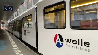 Der AVA ABe 4/12 Aargau Verkehr AG in Aarau, nach Menziken
