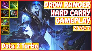 Drow Ranger 23/0/7 [HARD CARRY] [Gameplay DOTA 2 Turbo] 7.32