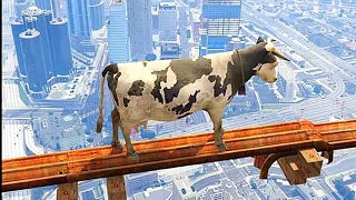 Crazy Cow Parkour - IMPOSSIBLE PARKOUR GTA | Vaca Parkour | GTA Game live | GTA EP#1