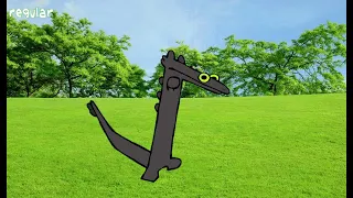Toothless dragon meme but in grass and trees