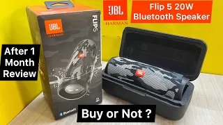 JBL Flip 5 20W Bluetooth Speaker Review After 1 Month | Sound + Bass Test | Buy Or Not