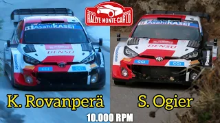 K. Rovanperä vs S. Ogier | Rallye Monte-Carlo 2023 | Toyota GR Yaris Rally1 | 10.000 RPM