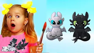 HOW TO TRAIN YOUR DRAGON 'HOMECOMING' 2019 coloring Toothless & Light Fury and Baby Dragons