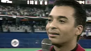 WS1992 Gm3: Jon Secada performs the national anthem