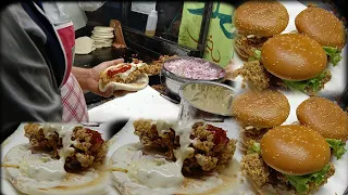 Faisalabad Street Food | Fastest Workers Roadside Rush For These Huge Burger & Shawarma Making | BTS