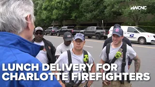 South Park Fire: WCNC Charlotte delivers lunch to Charlotte firefighters