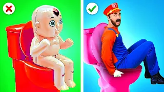 MARIO IS A DAD NOW?! Crazy Parenting Tips & Cool Toilet Gadgets by Zoom GO!