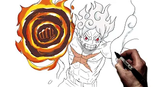 How To Draw Luffy Gear 5 (Red) | Step By Step | One Piece Red