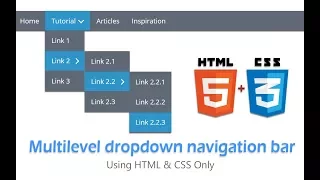 How to create multilevel dropdown navigation bar using HTML and CSS  only