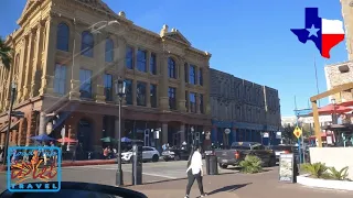 Driving and Walk Tour Downtown Galveston Texas USA 2022