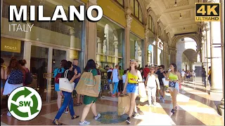 Walking in Milan around Shopping Street | Fashion Capital of Italy | 4K | August 2022