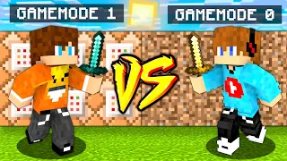 GAMEMODE 1 vs GAMEMODE 0 | BAZA vs BAZA w Minecraft CHALLANGE!