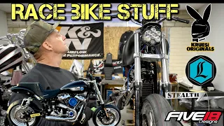 Changing wheel bearings in our harley davidson race bike