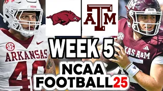 Arkansas vs Texas A&M - Week 5 Simulation (2024 Rosters for NCAA 14)