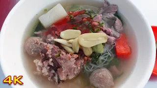 Cambodian Street Food - Wow! Only $1.5 Famous Phnom Penh Noodles & Fruits MilkShake - 屋台の食べ物 -길거리 음식