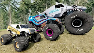 Big & Small Monster Trucks Mud Battle #15 | BeamNG Drive - Griff's Garage