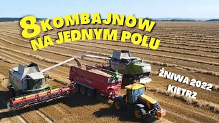 Żniwa Pszenicy Kombinat Rolny Kietrz 2022 - ☆ 8 KOMBAJNÓW NA JEDNYM POLU ☆