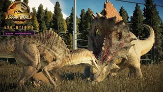 NEW HYBRIDS! SPINORAPTOR VS SPINOCERATOPS | Jurassic World Evolution 2