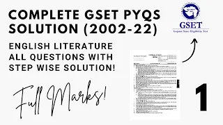 GSET English Literature Paper Solutions with Explanations #gset #ugcnet #previousyearquestions