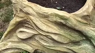 Вазон из бетона пенек садовый