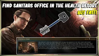 FIND SANITARS OFFICE IN THE HEALTH RESORT - ESCAPE FROM TARKOV  MECHANIC TASK CHEMISTRY CLOSET 12.11